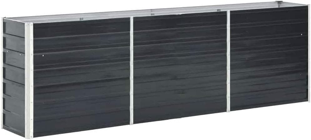 vidaXL Hochbeet aus verzinktem Stahl 160x80x77 cm, Anthrazit, wetterfest, Sicherheitskante faltbar, offenem Boden, DIY Pflanzkasten für Blumen und Gemüse, Garten oder Rasen