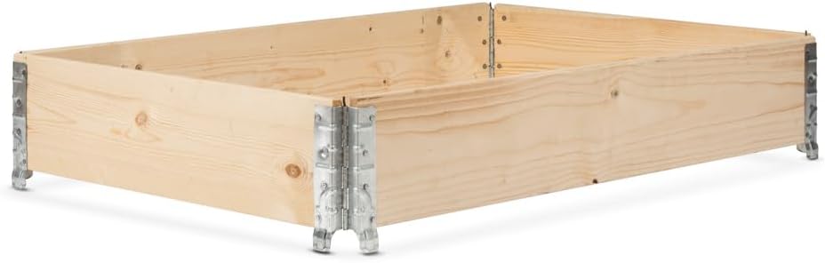 gardivo Hochbeet 120 x 80 x 20 cm - 3-teilig Palettenrahmen aus Holz, Beeteinfassung, Garten Hochbeete, Holzrahmen, Aufsatzrahmen auf Europalettefaltbar, stapelbar, steckbar