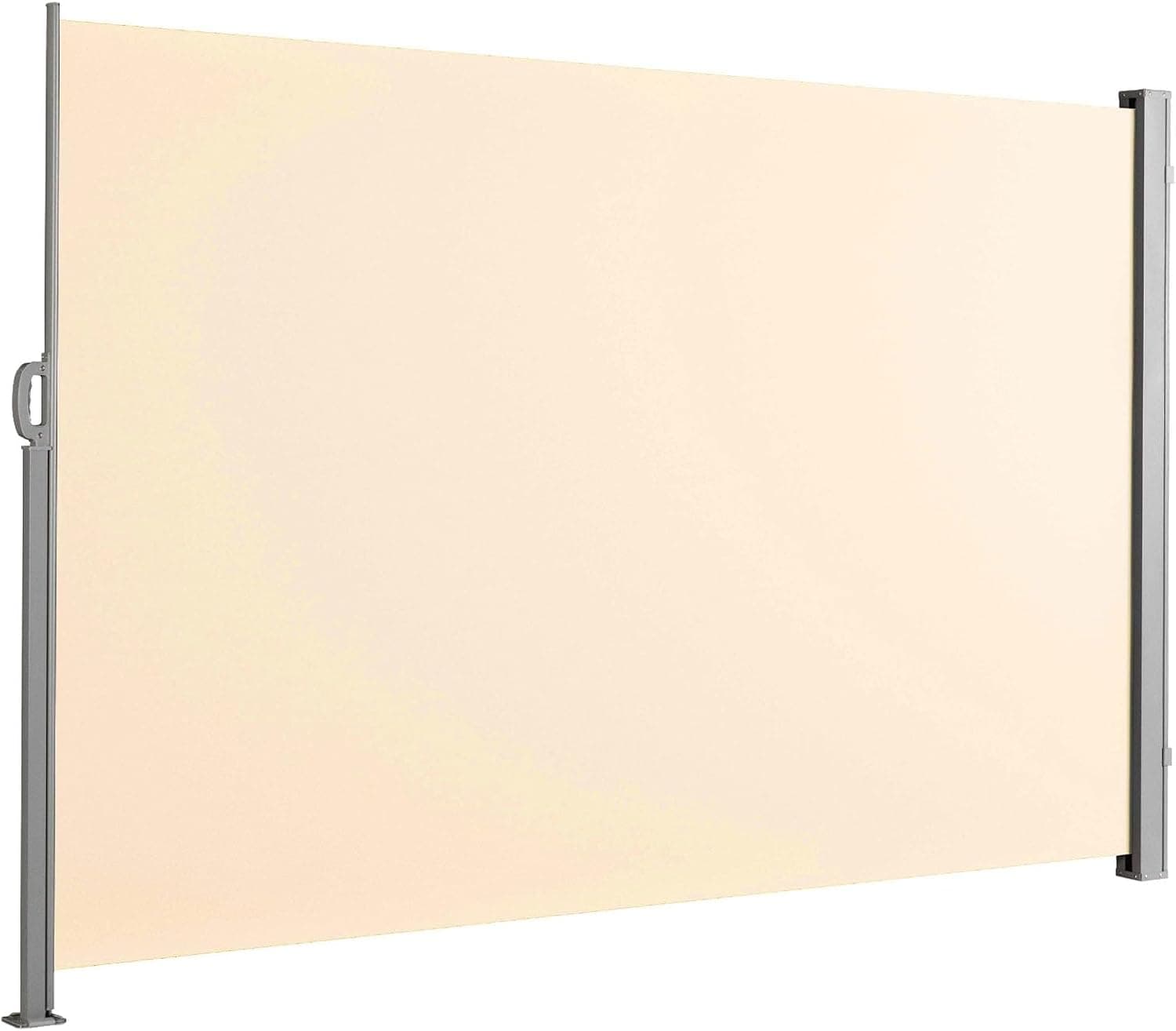 KARAT ALU Seitenmarkise - ausziehbare Markise in Beige - 200 x 300 cm - blickdichter Sichtschutz &amp; Windschutz für Garten Balkon &amp; Terrasse, Seitenrollo mit Wandhalterung