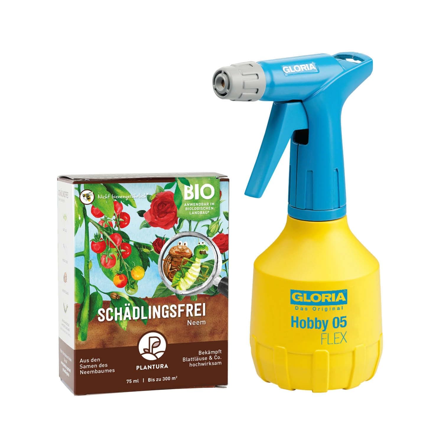 Plantura Bio-Schädlingsfrei Neem, effektive Schädlingsbekämpfung mit Neem, gegen Blattläuse, Thripse &amp; Co. an Gemüse, Kräutern &amp; Zierpflanzen, 75 ml Konzentrat für bis zu 25 L (300 m²)