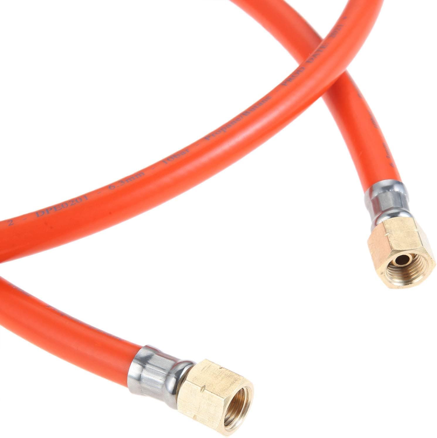 Gasregler Druckminderer 50mbar+Gasschlauch 150cm 1/4" Linkegewinde Betriebsdruck Gas Niederdruckregler Druckregler Zubehör/Ersatzteil für Gasgrils für Camping Picknicks Grillpartys