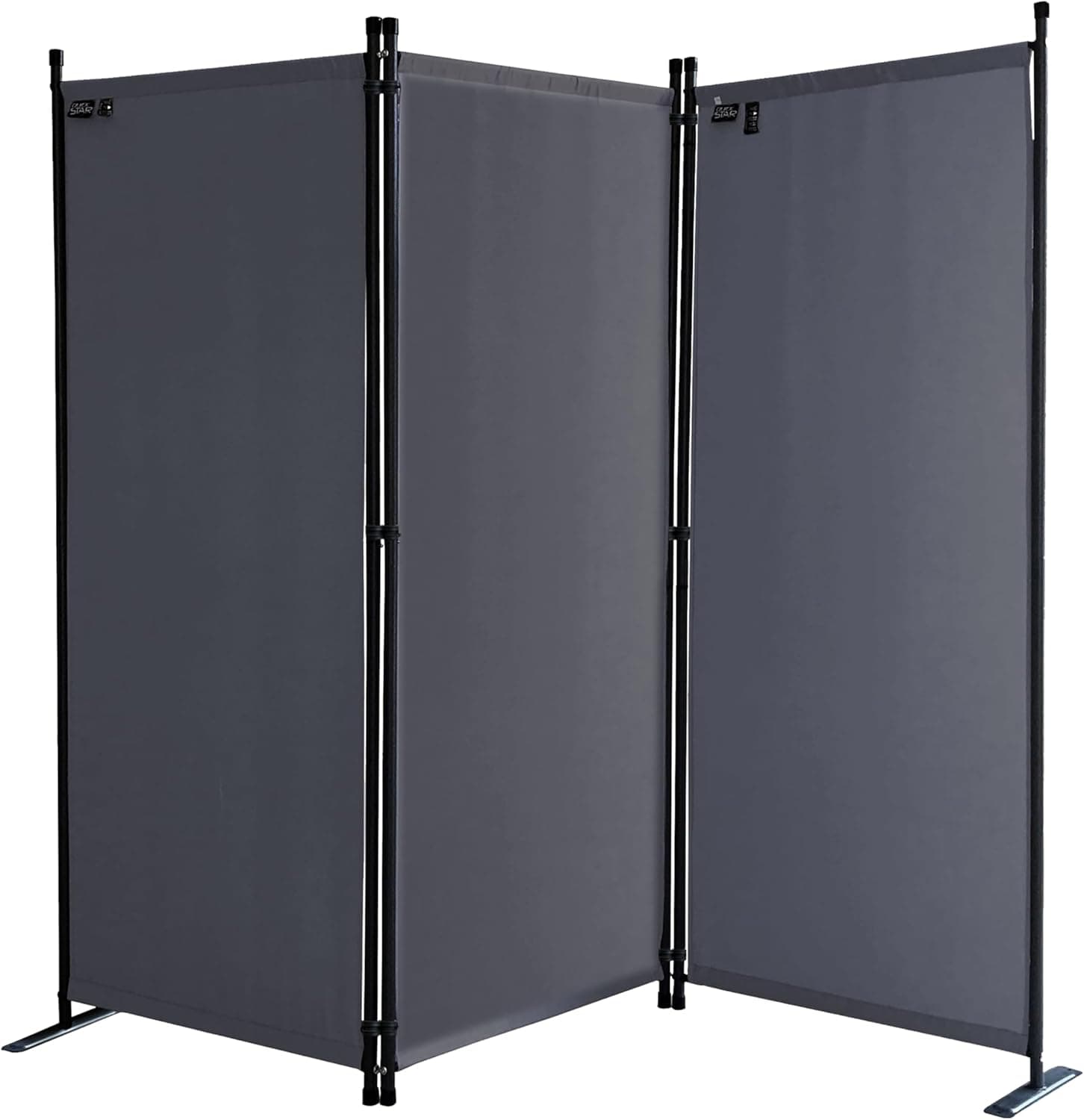 QUICK STAR Paravent 3 Teilig 170 x 165 cm Grau - Garten &amp; Balkon Sichtschutz Stellwand Innen &amp; Außen - Raumteiler Trennwand Faltbar Blickdicht &amp; Wetterfest