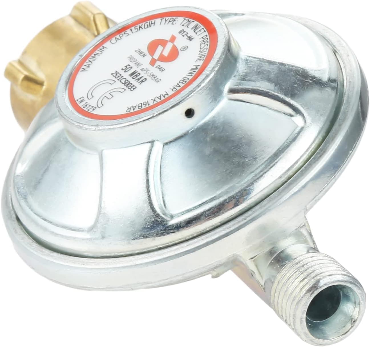 Gasregler Druckminderer 50mbar+Gasschlauch 150cm 1/4" Linkegewinde Betriebsdruck Gas Niederdruckregler Druckregler Zubehör/Ersatzteil für Gasgrils für Camping Picknicks Grillpartys