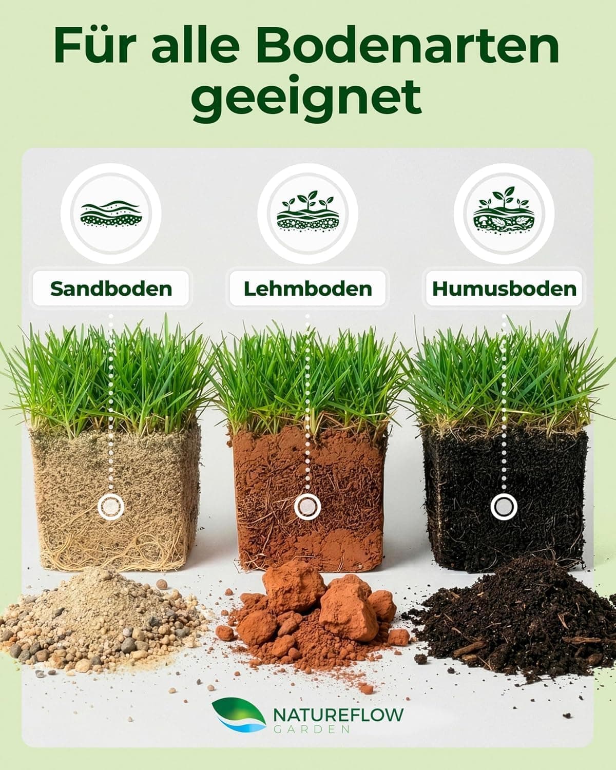 Rasensamen schnellkeimend Frühjahr &amp; Sommer 5kg – TEST SEHR GUT – Grassamen schnellkeimend Rasen Nachsaat Made in Germany – Rasensaat 200qm - Rasensamen Frühjahr &amp; Sommer Samen von Natureflow