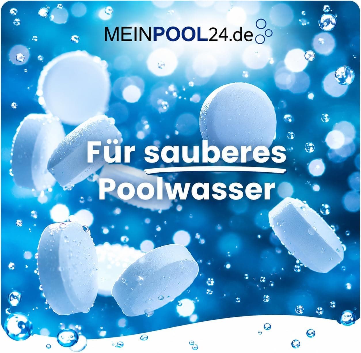 5 kg MEINPOOL24.DE Chlor Multitabs 5 in 1-200 g Tabs Multi Chlortabletten - 5 Phasenwirkung für sichere und saubere Poolpflege - hygienisches Poolwasser - Made in Europe - für kristallklares Wasser