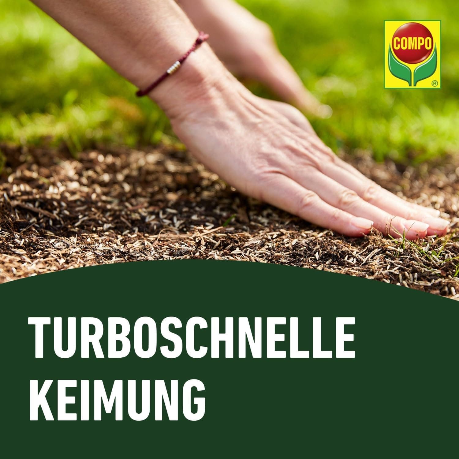 COMPO Turbo Nachsaat, Rasensamen, Schließt besonders schnell und zuverlässig Lücken im Rasen, Mit Keimsicherheit, 1 kg, 50 m²