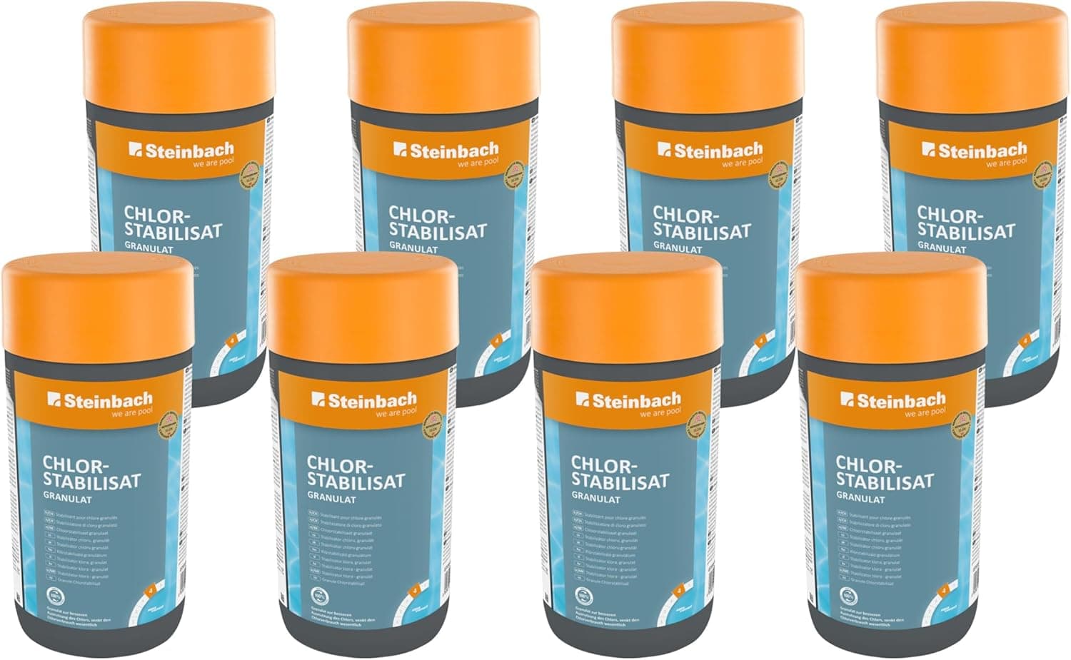 Steinbach Poolpflege Quattrotabs 200 g langsamlöslich - 0752605TV00-5 kg - 4-in-1 Chlortabletten mit Flockungsmittel - pH-Stabilisator &amp; Algenverhütung - Multifunktionstabletten