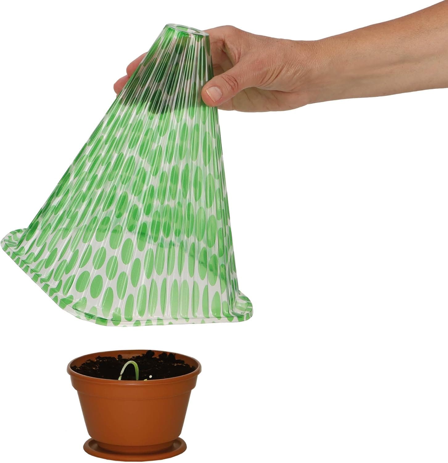 com-four® 24x Sonnenhut für Pflanzen, Pflanzenschutzhaube Wachstumshilfe, 23 cm hoch - Pflanzenhut, Pflanzglocke für Pflanzhilfe, Pflanzenschutz vor Frost, Schnecken und Vögeln (24 Stück)