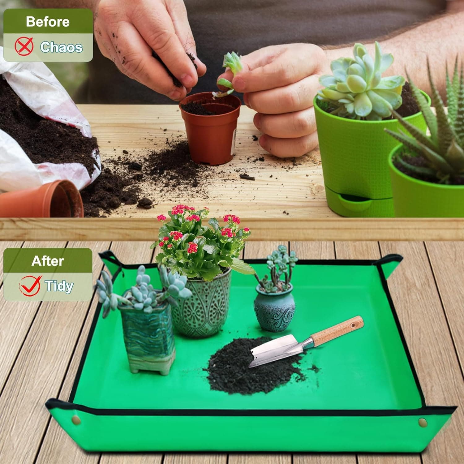 Kynup Gartenwerkzeug Set, 7-teiliges Gartenset aus Edelstahl mit Gartengeräte Tragetasche, Robustes Rostfrei Garten Werkzeug Set, Ideale Garten Geschenk für Frauen, Männer Und Gartenliebhaber
