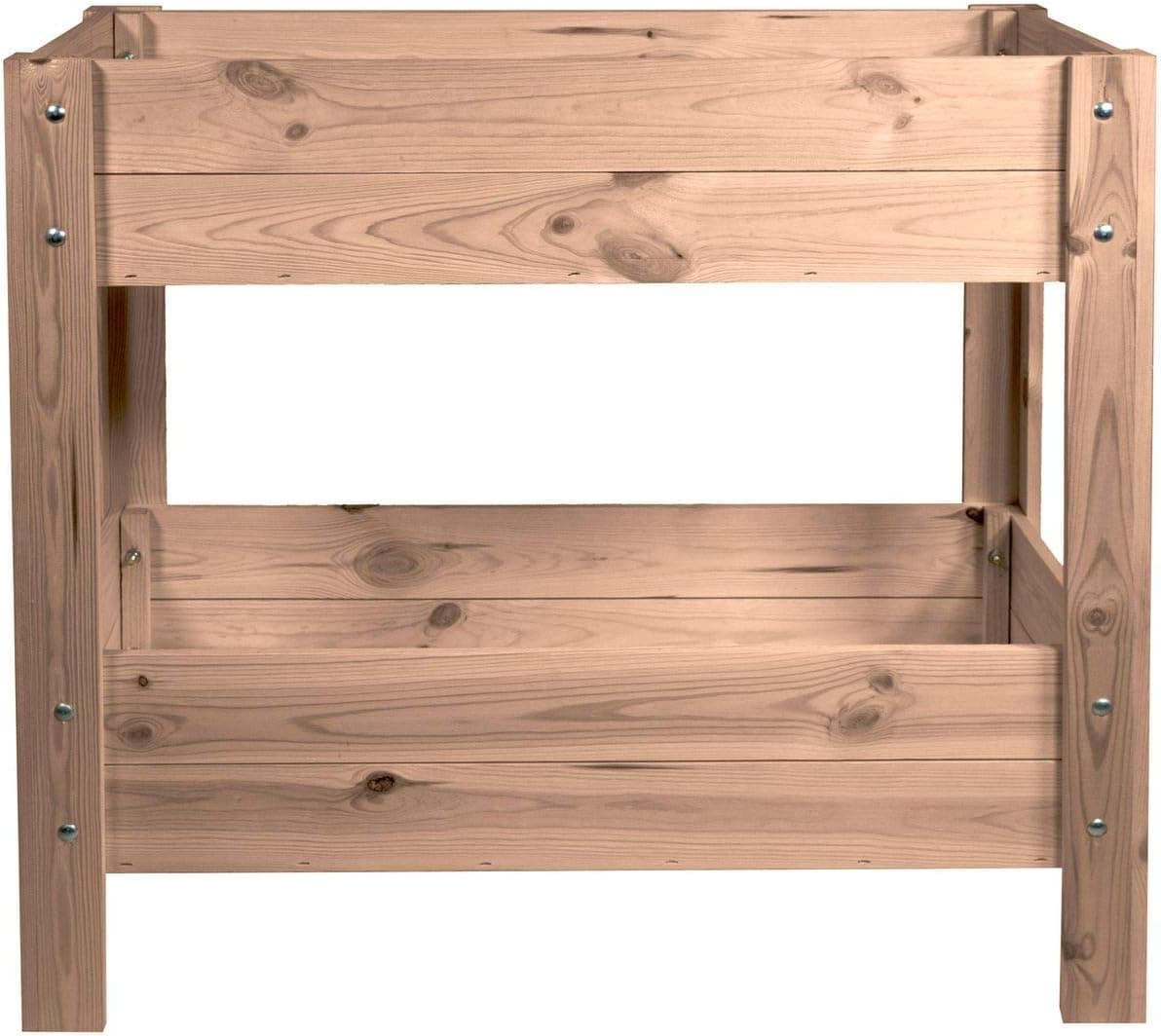 mgc24 Hochbeet Kiefernholz Dunkelbraun 80 x 37,6 x 78cm mit Ablageboden | Stehender Pflanzkasten, Für Garten Terrasse Balkon, Mit Ablageboden