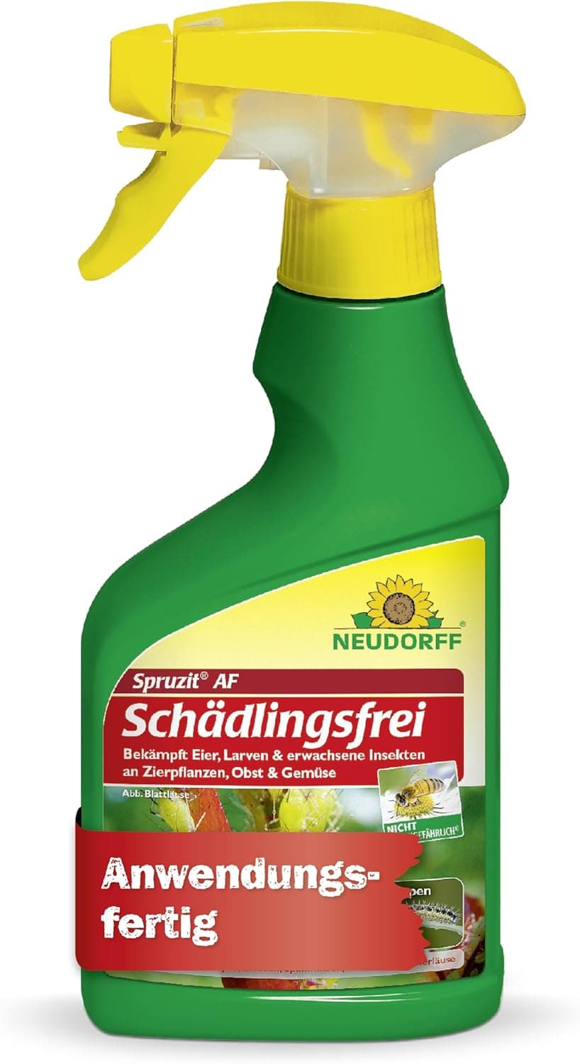 Neudorff Spruzit AF Schädlingsfrei – Bekämpft Schädlinge wie Buchsbaumzünsler, Blattläuse, Thripse an Zierpflanzen, Gemüse, Obst und Kräutern, 500 ml