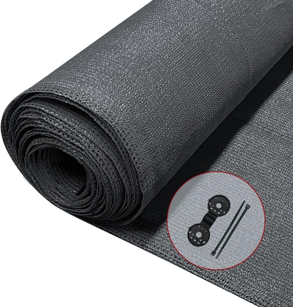VOUNOT® Zaunblende 1.8×10m, Sichtschutz Zaun 150 g/m² HDPE Schattiernetz, Windschutz UV-resistent Reißfest, 85% Beschattungsgrad, mit Löcher und Kabelbinder, Grün