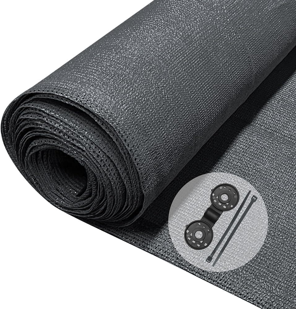 VOUNOT® Zaunblende 1.8×10m, Sichtschutz Zaun 150 g/m² HDPE Schattiernetz, Windschutz UV-resistent Reißfest, 85% Beschattungsgrad, mit Löcher und Kabelbinder, Grün