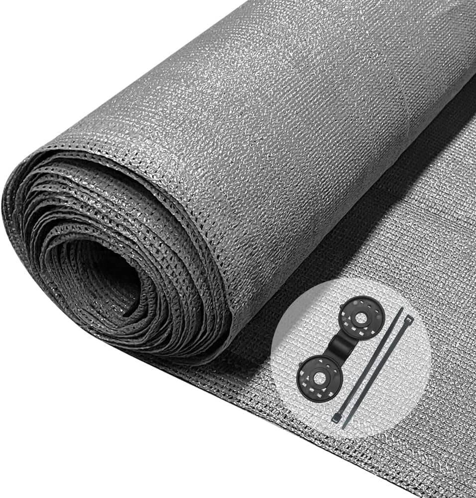 VOUNOT® Zaunblende 1.8×10m, Sichtschutz Zaun 150 g/m² HDPE Schattiernetz, Windschutz UV-resistent Reißfest, 85% Beschattungsgrad, mit Löcher und Kabelbinder, Grün