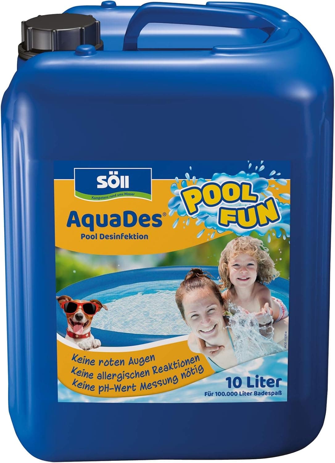Söll 81456 AquaDes 2,5 l - Pool-Desinfektion, Poolreinigung, Wasserpflege gegen Bakterien und Keime, Desinfektionmittel für Pool Planschbecken Schwimmbecken Kinderpool