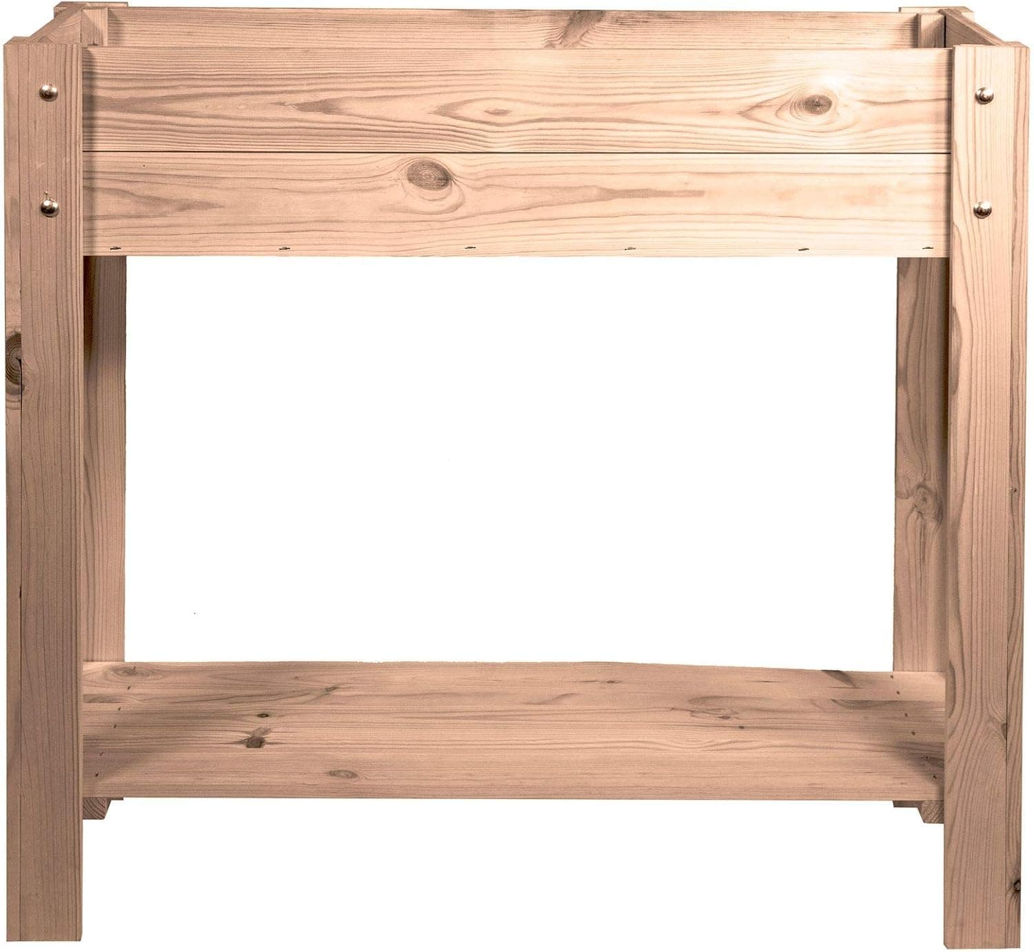 mgc24 Hochbeet Kiefernholz Dunkelbraun 80 x 37,6 x 78cm mit Ablageboden | Stehender Pflanzkasten, Für Garten Terrasse Balkon, Mit Ablageboden