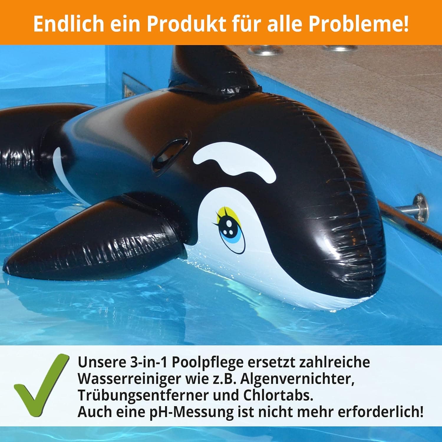 3-in-1 Poolreinigung Wasserpflege - Für bis zu 20.000 Liter Poolwasser - gegen Algen und Ablagerungen im Pool – Perfekte Desinfektion und Säuberung von Planschbecken Schwimmbad– für klares Wasser