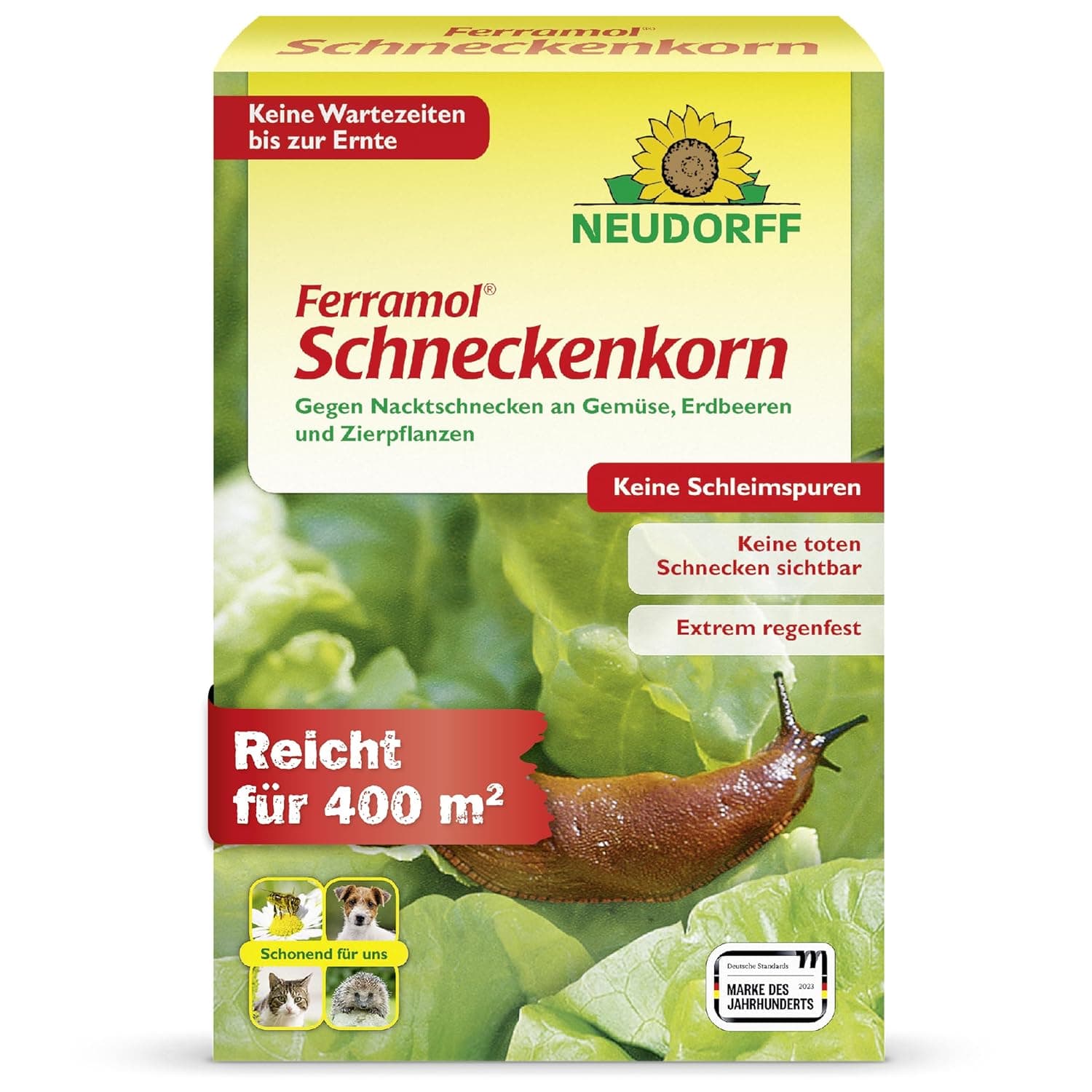 Neudorff Ferramol Schneckenkorn – Zuverlässiger und schneller Schneckenschutz - Extrem Regenfest. Keine toten Schnecken sichtbar, keine Schleimspuren. Schonende Rezeptur, 1 kg