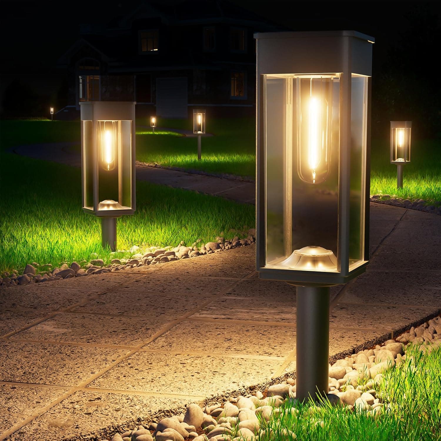 Solarlampen Außen Garten,Garten Solarleuchten Aussen 4 Stücke mit Längere Arbeitzeit, IP65 Wassserdicht Solar Gartenlampe, Extrem Helle Outdoor Solar Lights für Terrase Warmes Weiß