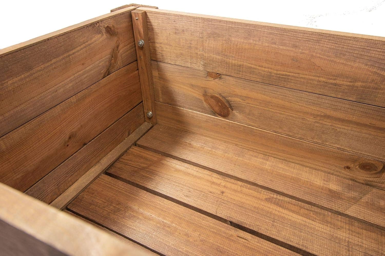 mgc24 Hochbeet Kiefernholz Dunkelbraun 80 x 37,6 x 78cm mit Ablageboden | Stehender Pflanzkasten, Für Garten Terrasse Balkon, Mit Ablageboden