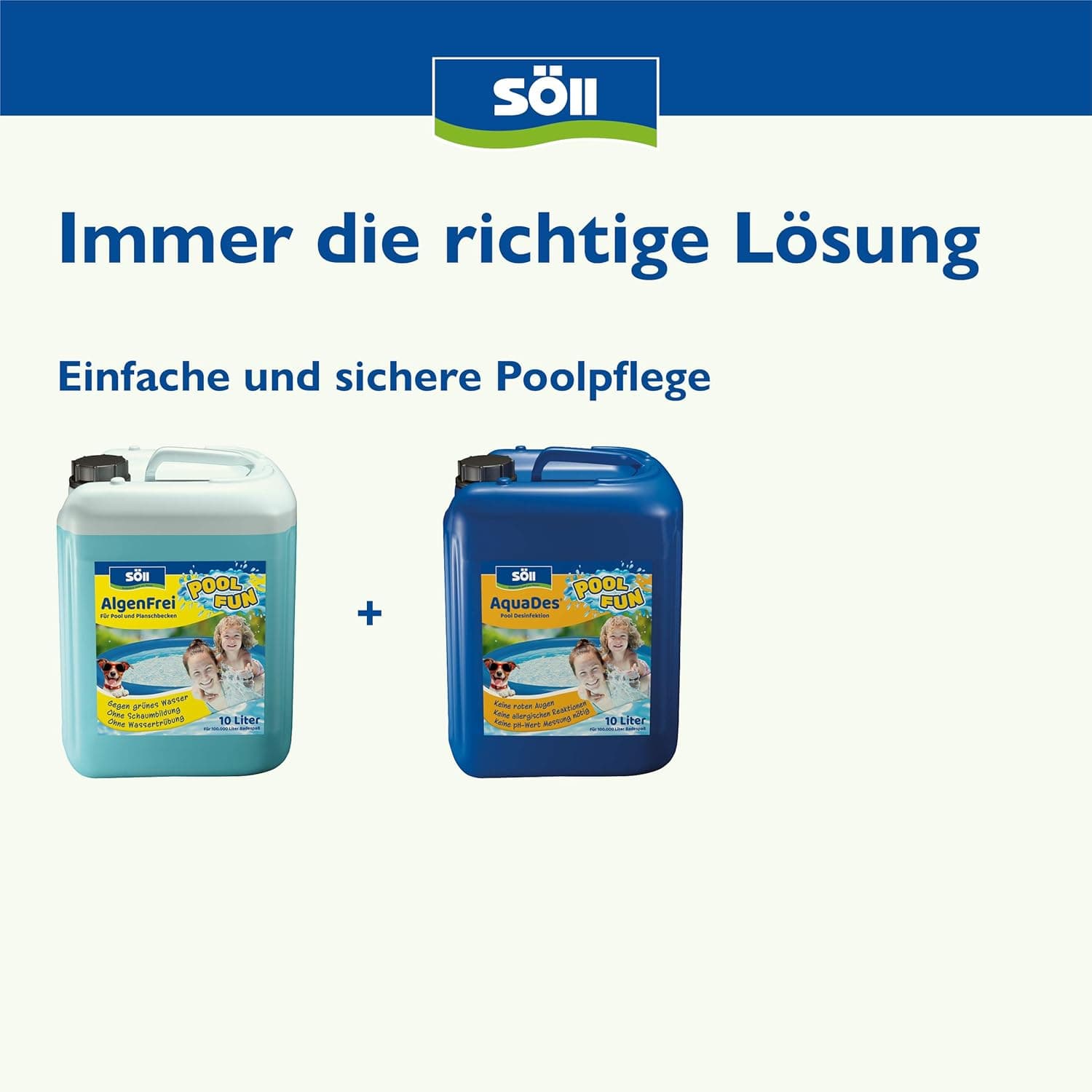 Söll 81456 AquaDes 2,5 l - Pool-Desinfektion, Poolreinigung, Wasserpflege gegen Bakterien und Keime, Desinfektionmittel für Pool Planschbecken Schwimmbecken Kinderpool
