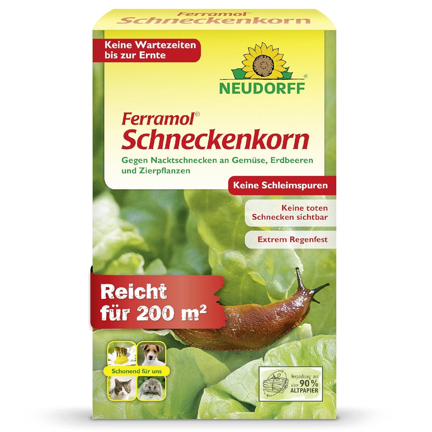Neudorff Ferramol Schneckenkorn – Zuverlässiger und schneller Schneckenschutz - Extrem Regenfest. Keine toten Schnecken sichtbar, keine Schleimspuren. Schonende Rezeptur, 1 kg