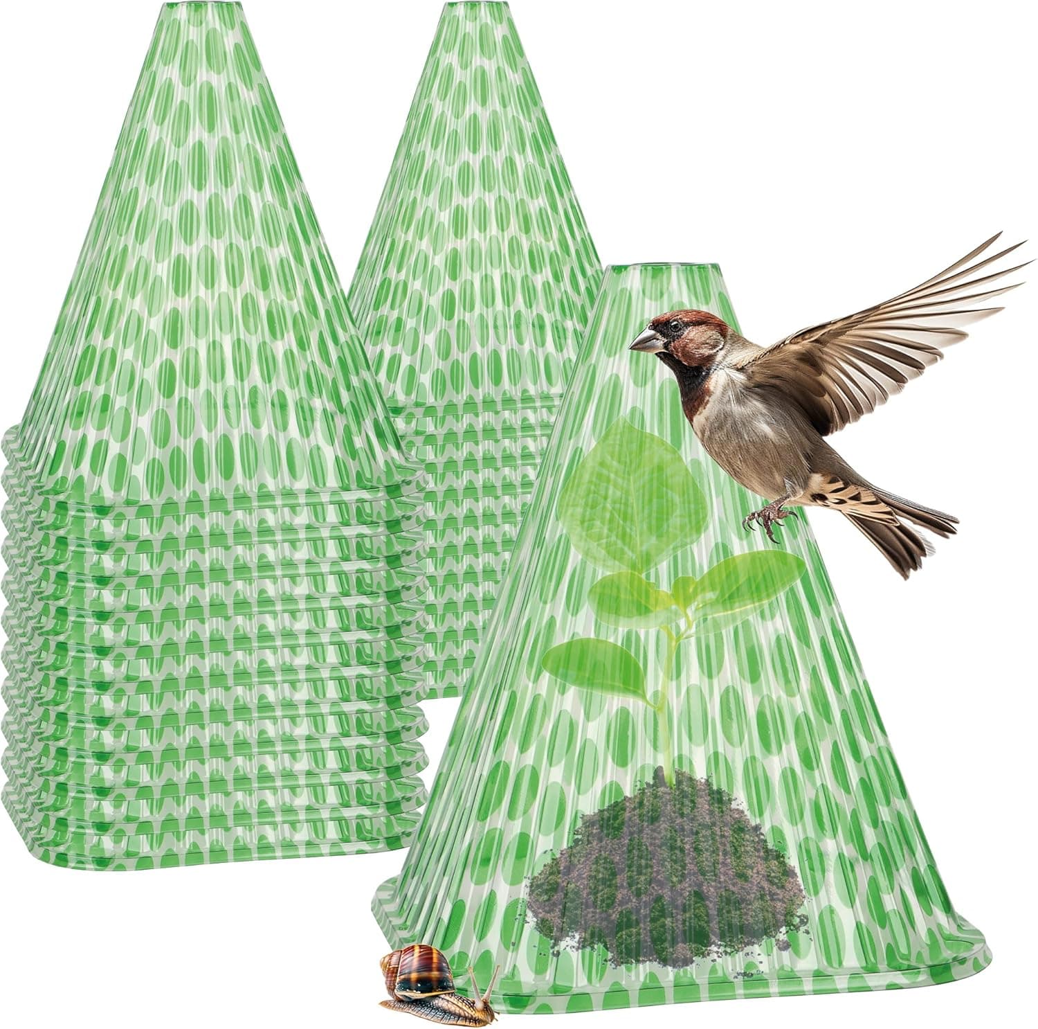 com-four® 24x Sonnenhut für Pflanzen, Pflanzenschutzhaube Wachstumshilfe, 23 cm hoch - Pflanzenhut, Pflanzglocke für Pflanzhilfe, Pflanzenschutz vor Frost, Schnecken und Vögeln (24 Stück)