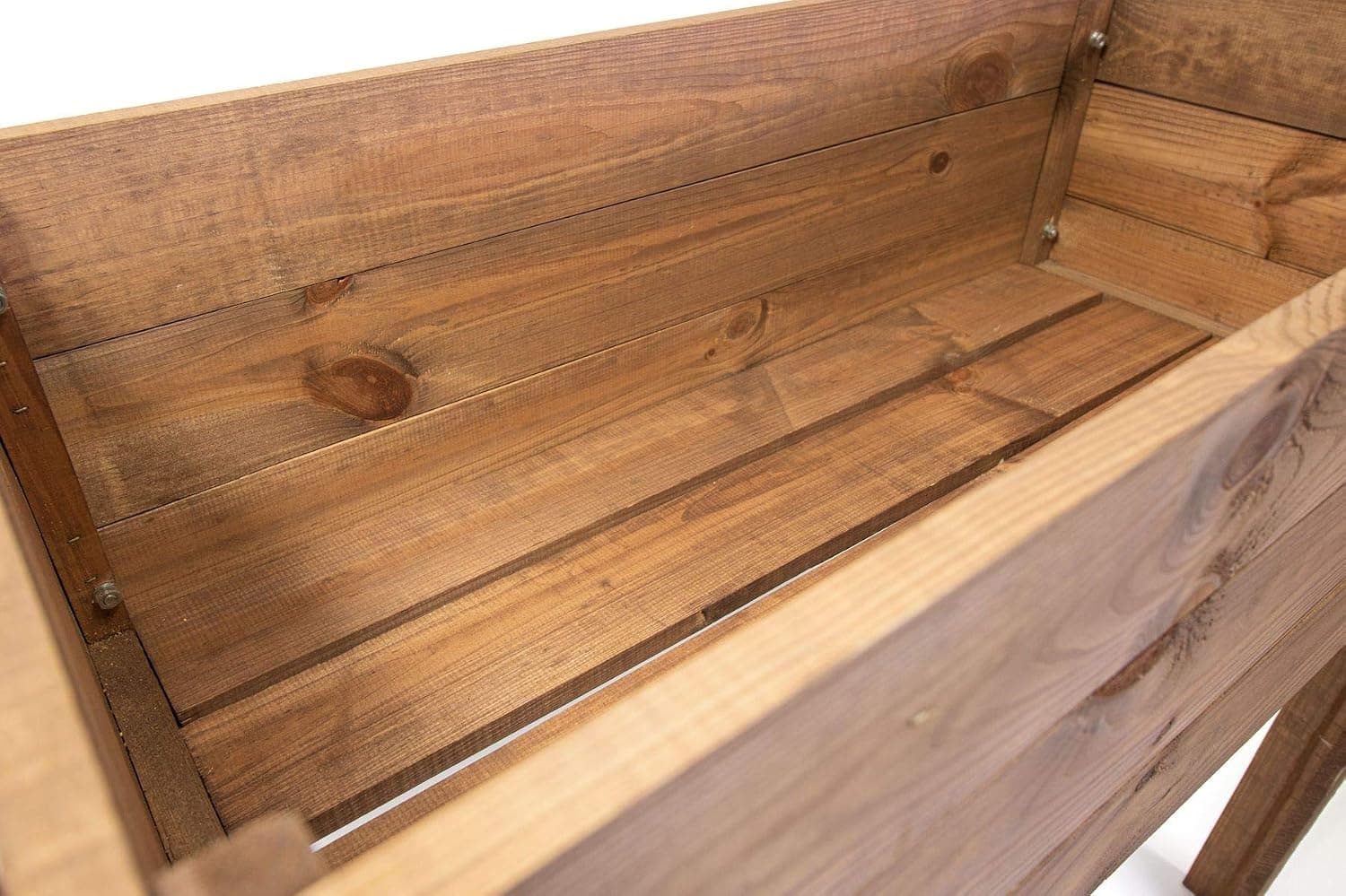 mgc24 Hochbeet Kiefernholz Dunkelbraun 80 x 37,6 x 78cm mit Ablageboden | Stehender Pflanzkasten, Für Garten Terrasse Balkon, Mit Ablageboden