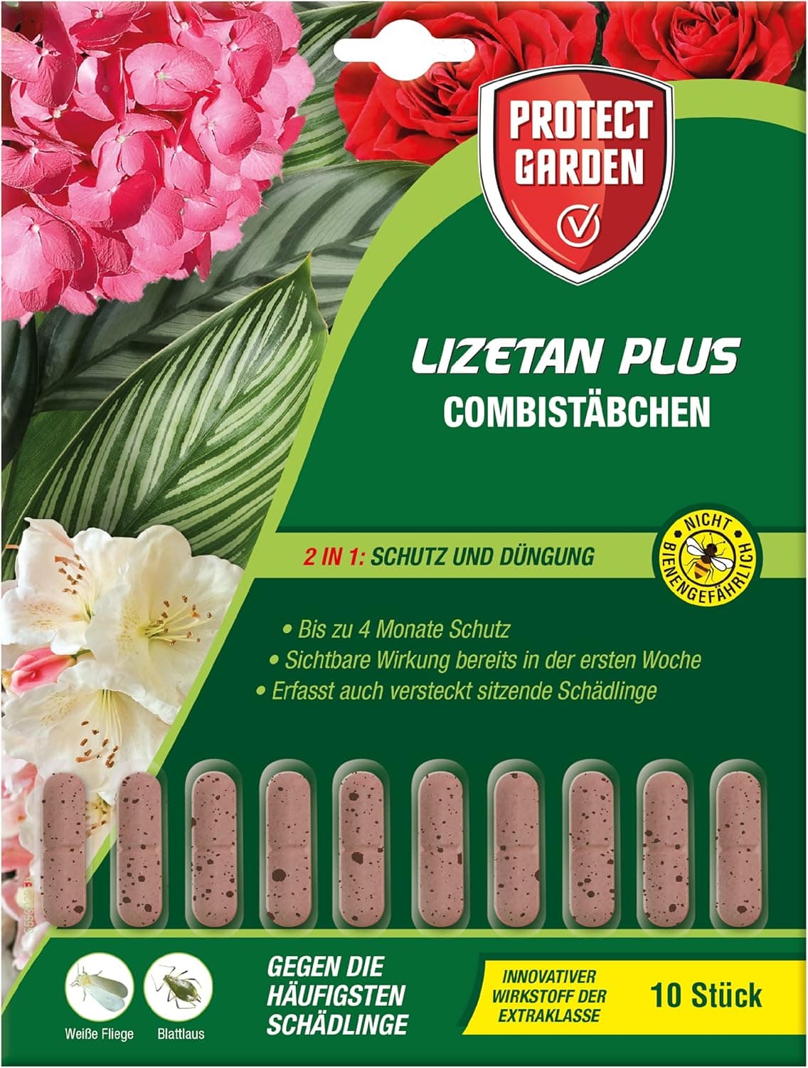 PROTECT GARDEN Lizetan Plus Combistäbchen, Langzeit-Schädlingsfrei und Premium-Dünger in Einem, 20 Stück