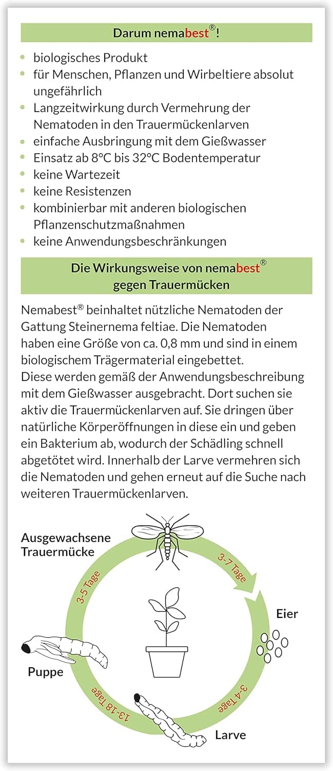 nemabest® SF Nematoden 6 Mio. (60 Pflanzen/12m²) gegen Trauermücken