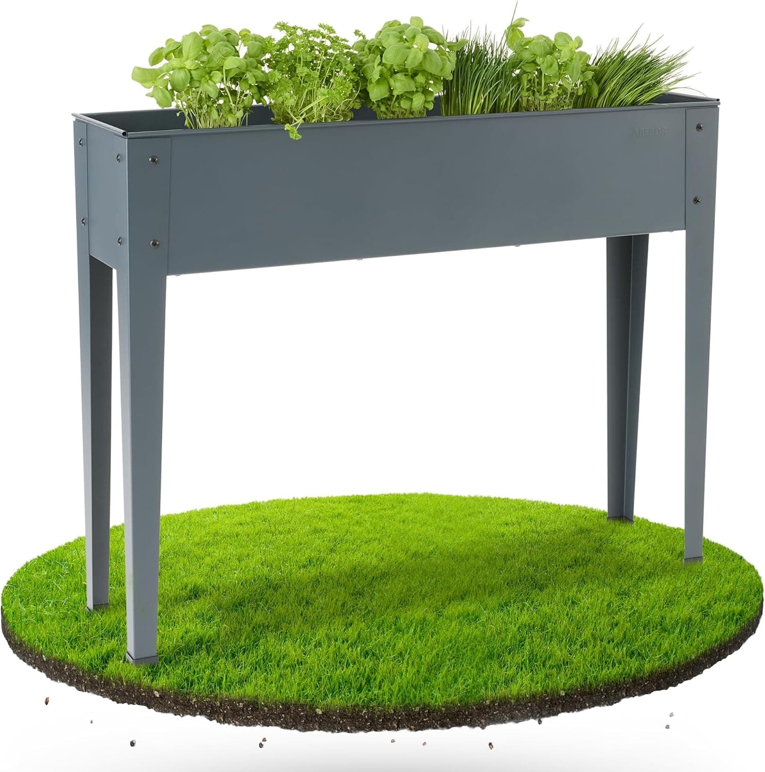 Arebos Hochbeet 101,5 x 26 x 80 cm | Frühbeet Kräuterbeet Pflanzenbeet Blumenkasten Garten Terassen Gemüsebeet Gartenbeet Blumenkübel für Balkon | ideal für den Anbau von Gemüse Obst Kräutern