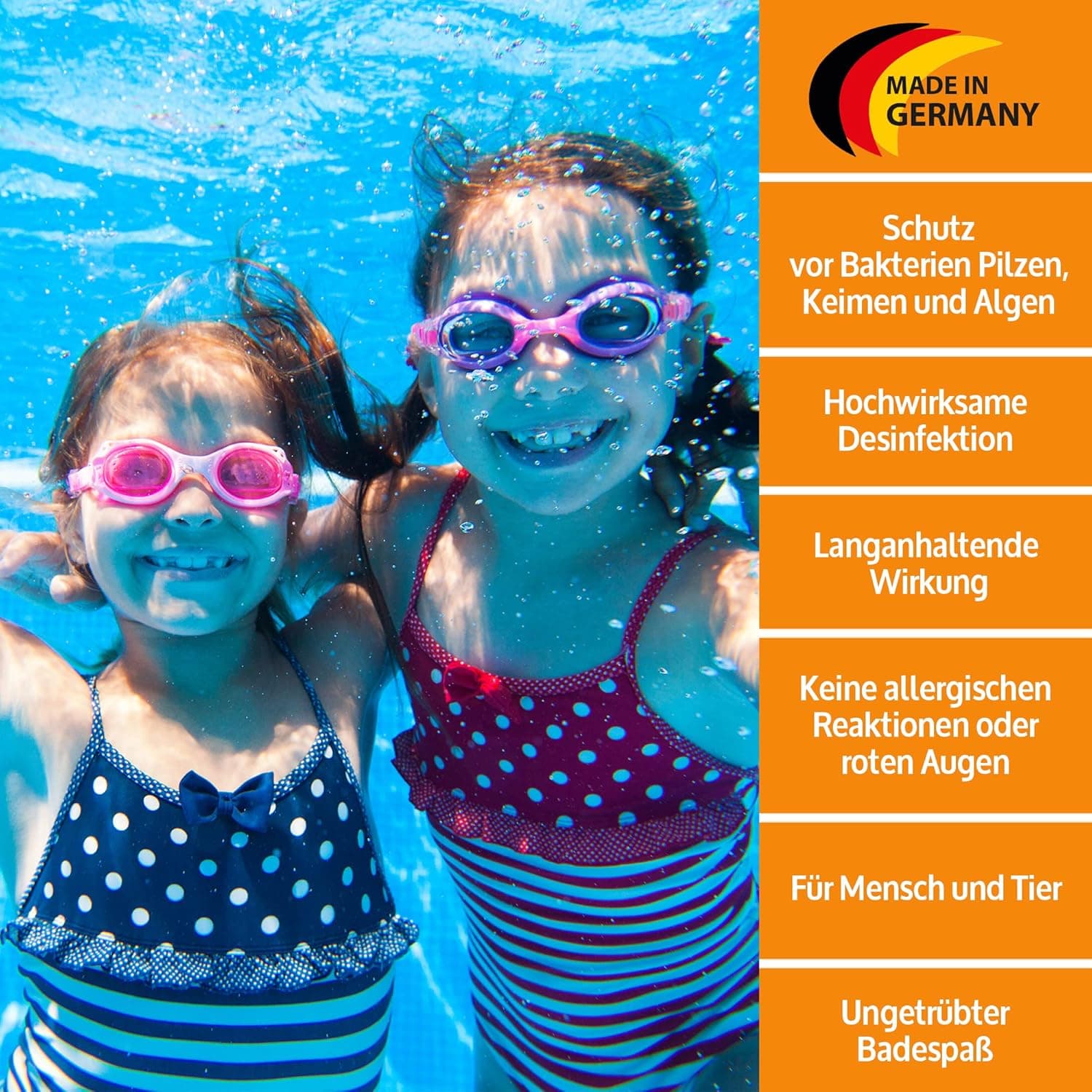 3-in-1 Poolreinigung Wasserpflege - Für bis zu 20.000 Liter Poolwasser - gegen Algen und Ablagerungen im Pool – Perfekte Desinfektion und Säuberung von Planschbecken Schwimmbad– für klares Wasser