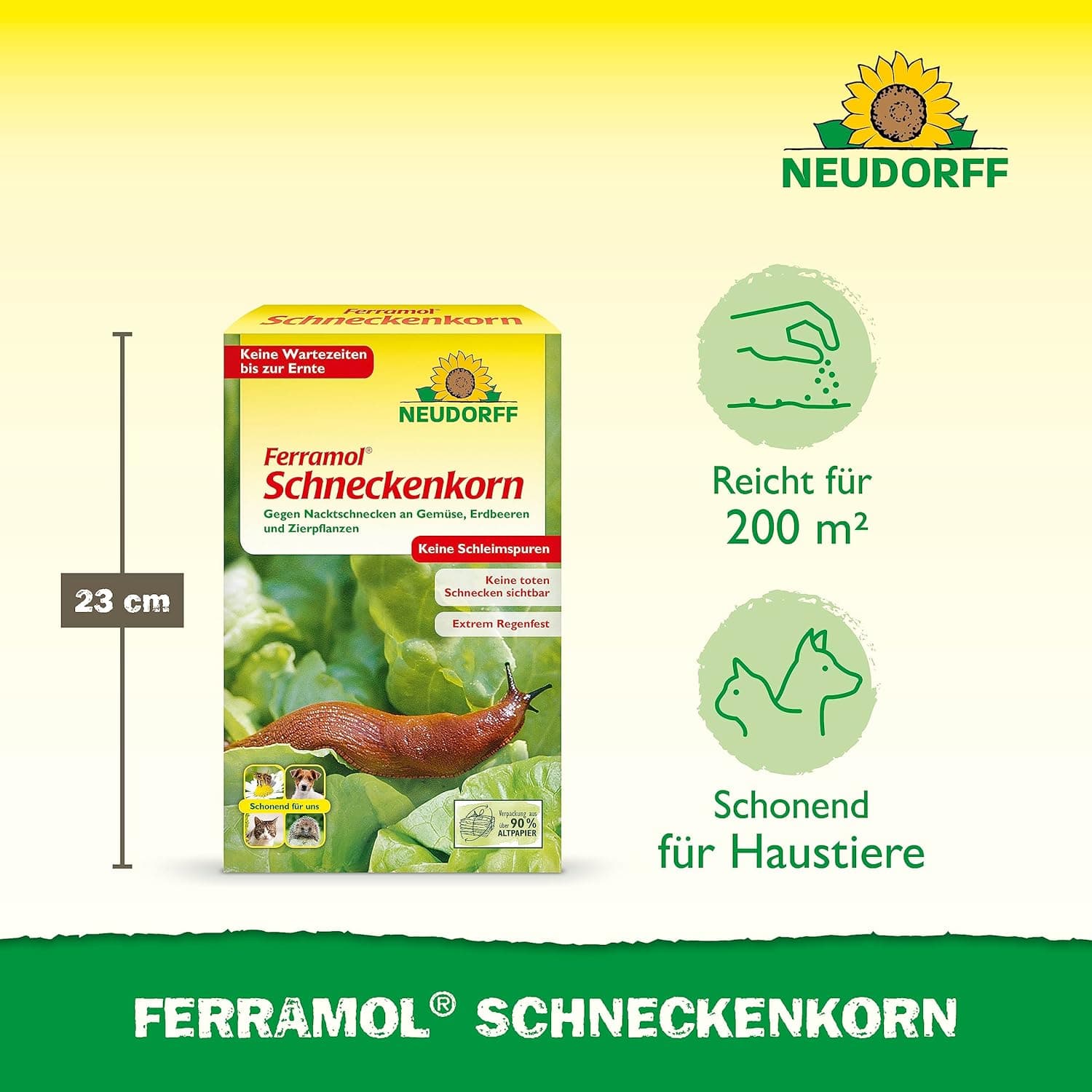 Neudorff Ferramol Schneckenkorn – Zuverlässiger und schneller Schneckenschutz - Extrem Regenfest. Keine toten Schnecken sichtbar, keine Schleimspuren. Schonende Rezeptur, 1 kg