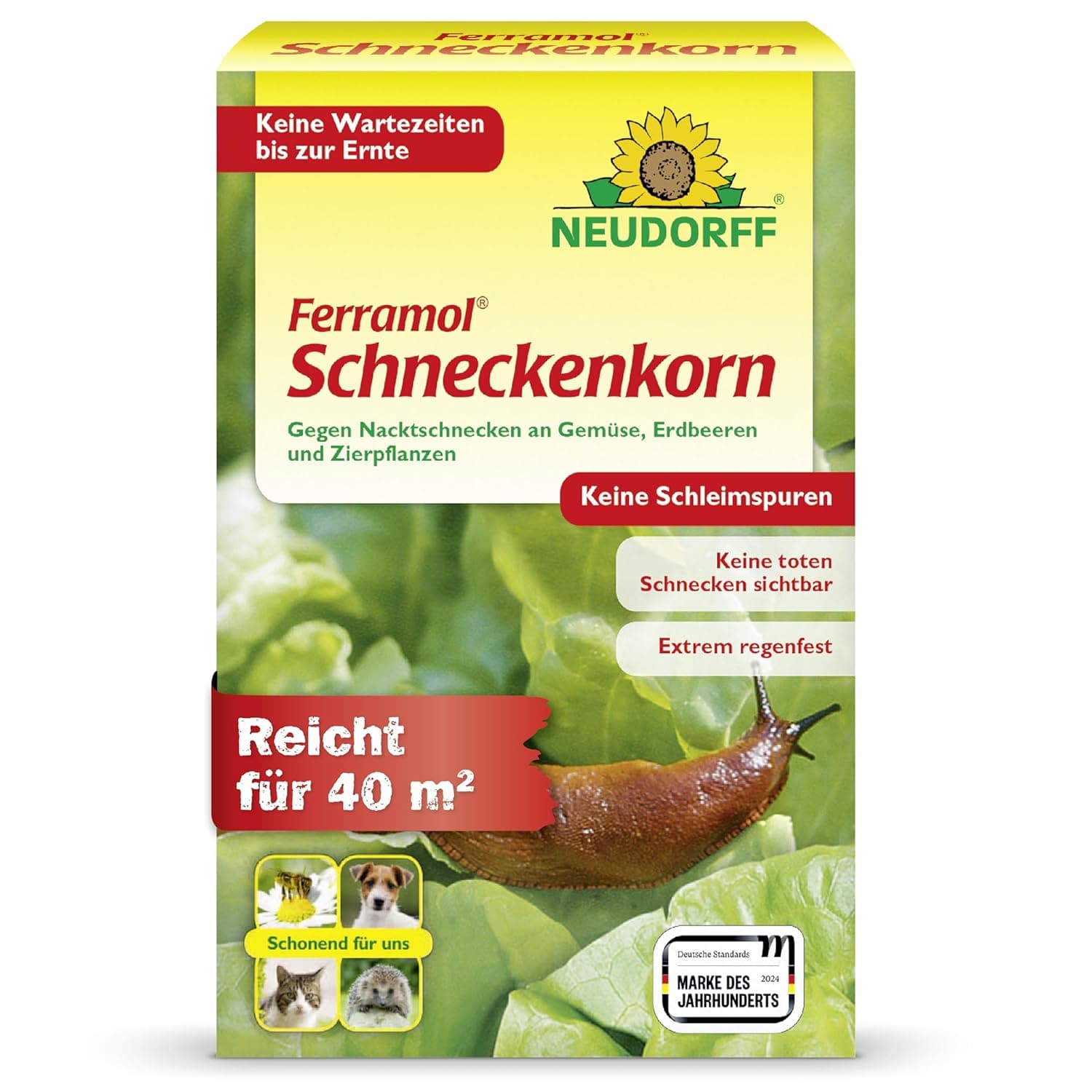 Neudorff Ferramol Schneckenkorn – Zuverlässiger und schneller Schneckenschutz - Extrem Regenfest. Keine toten Schnecken sichtbar, keine Schleimspuren. Schonende Rezeptur, 1 kg