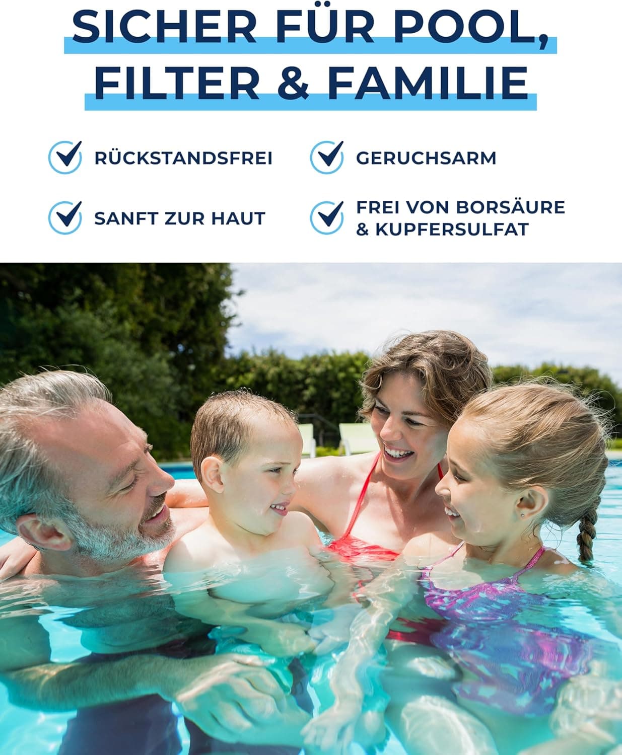 Chlortabletten Fuer Pool | 5 in 1 Multitabs 200g, 5 kg | Langzeit-Chlorierung, Algizid &amp; Filterschutz | Made in Europe