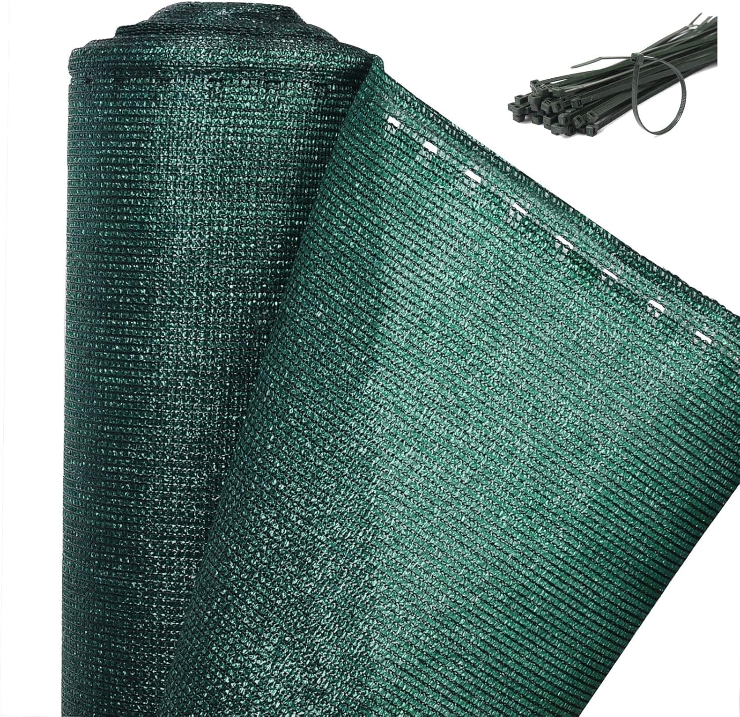 WOLTU Zaunblende 1x6m, 150 g/m² HDPE Tennisblende Schattiernetz Sichtschutz Windschutz Staubschutz Sonnenschutz Gewebe Netz mit Kabelbinder grün