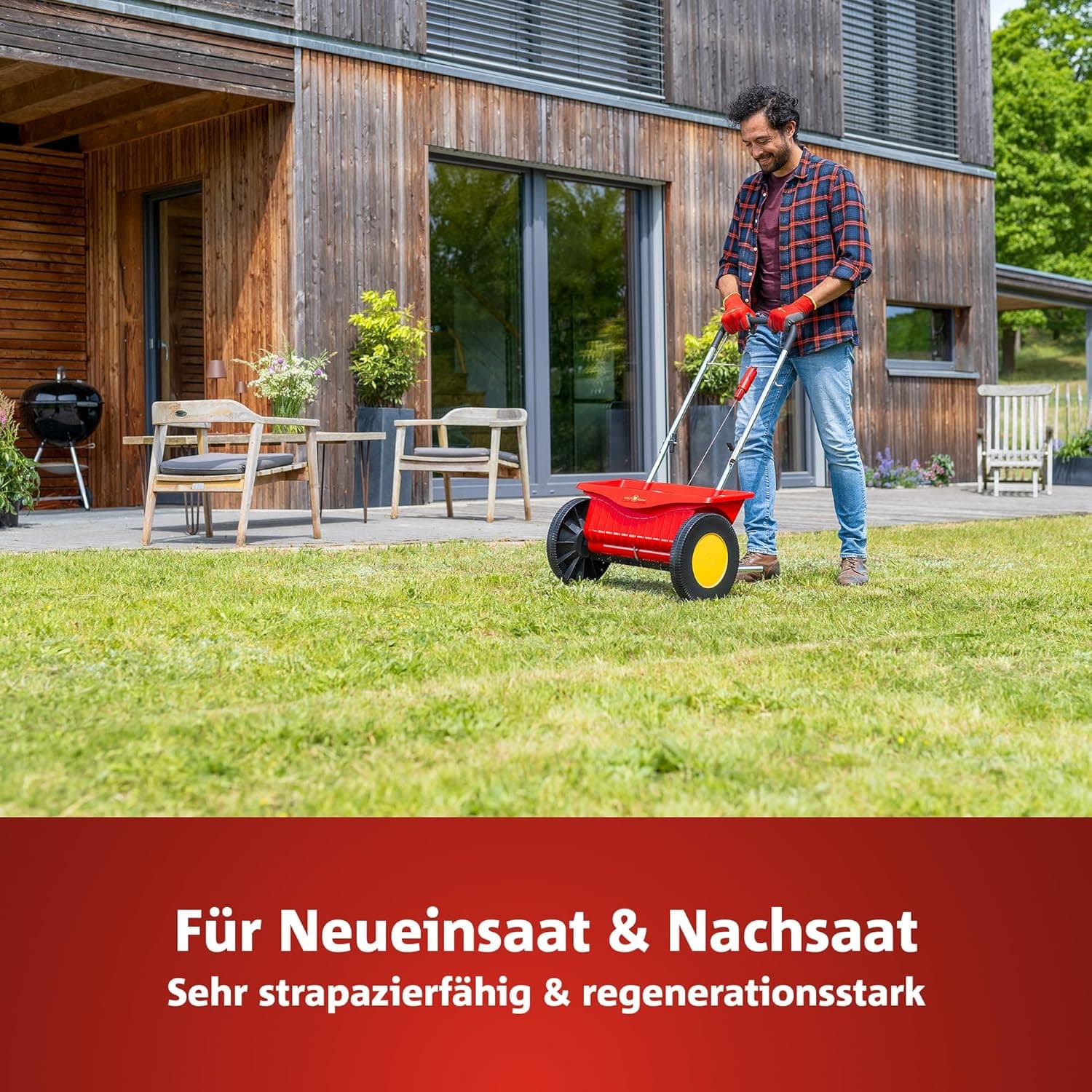 WOLF-Garten Sport- &amp; Spielrasen LG 125 (für 125 m², schnell nutzbar &amp; trittfest, strapazierfähiger Rasen für Sport- &amp; Spielplätze, Hausgarten, für alle Bodenarten geeignet, im 2,5 kg Beutel) 3825020
