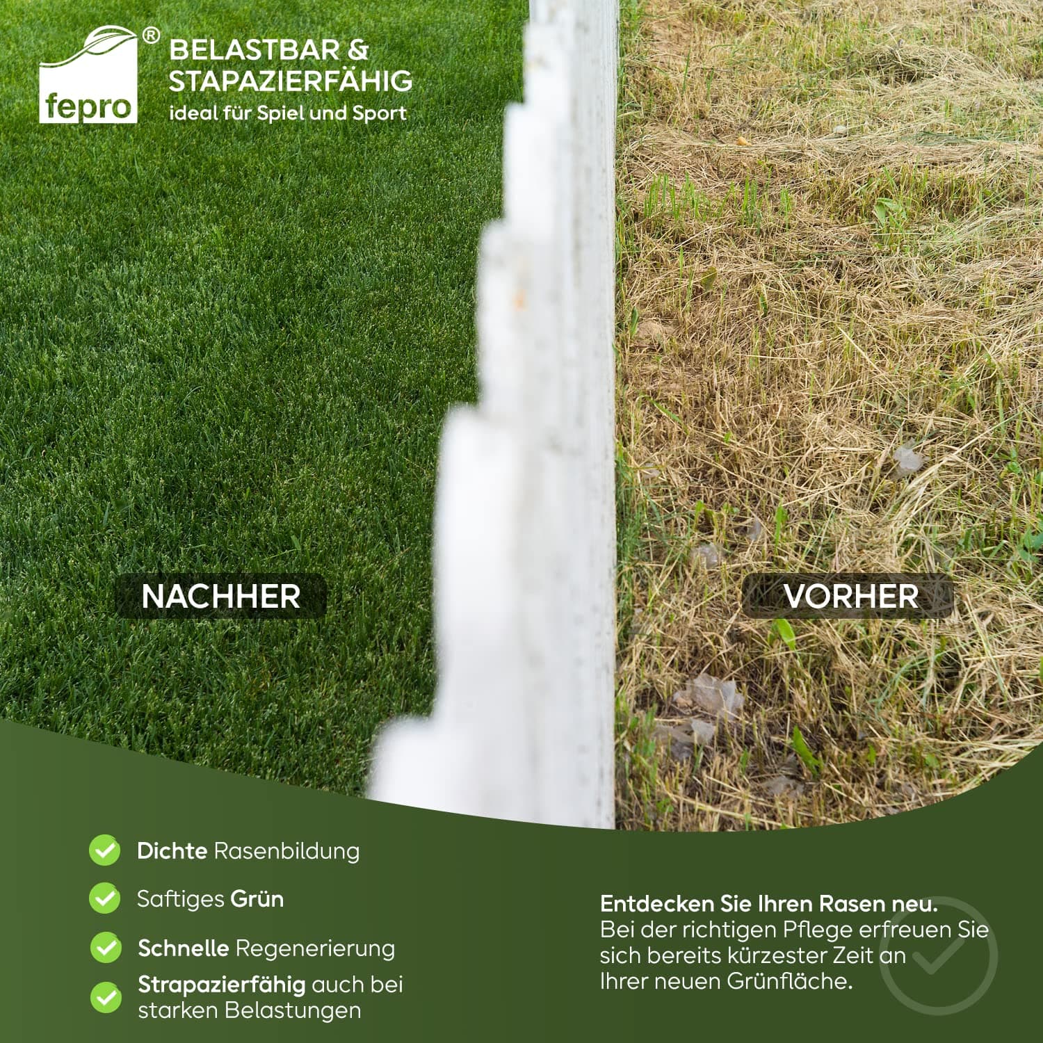 5kg Rasensamen Sport und Spiel schnellkeimend 200m², robust, tiefgrün, ideal für Neuansaat und Nachsaat, Rasensaat Grassamen Frühjahr