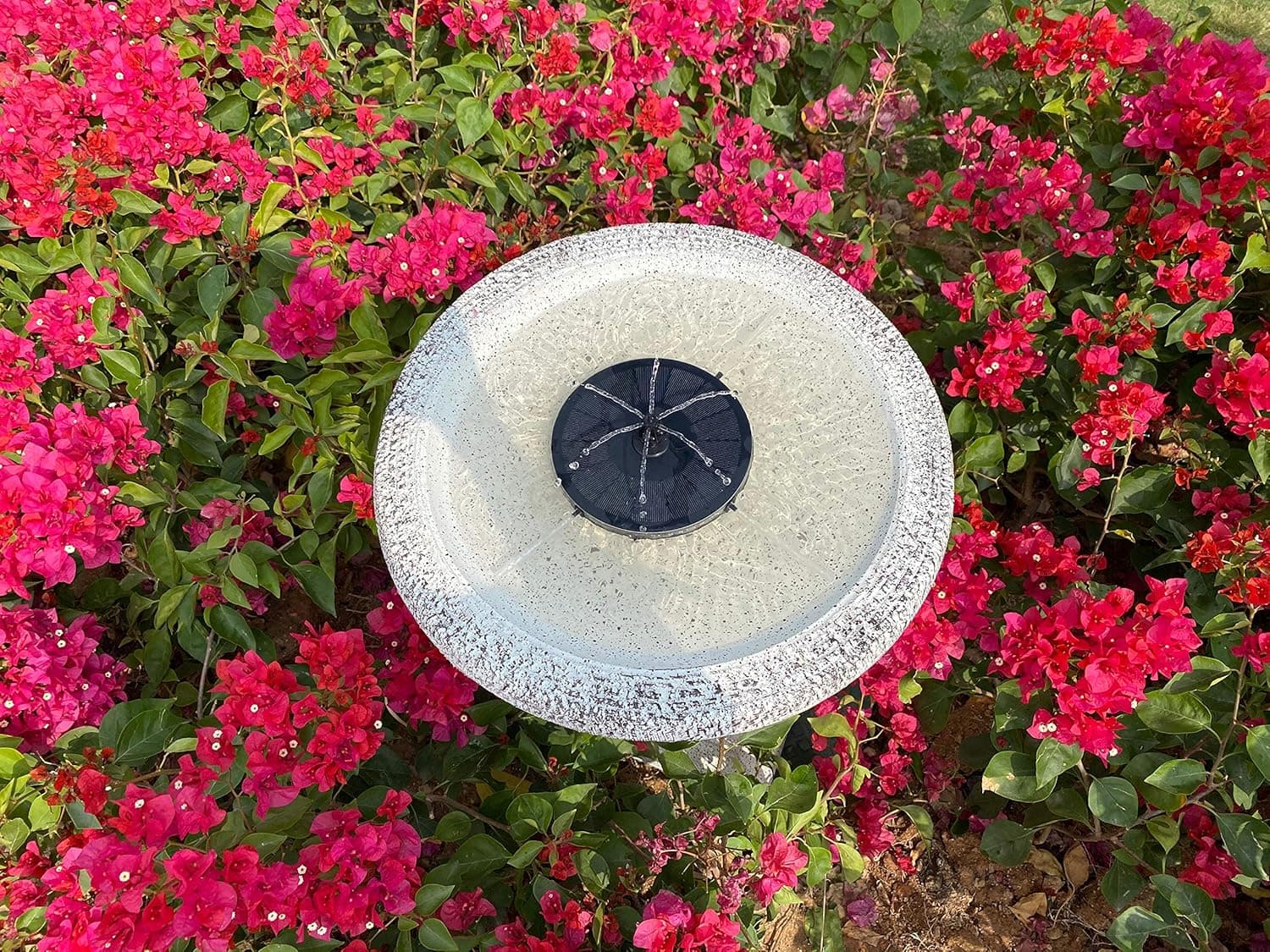 Jsdoin Solar Springbrunnen für Außen, Solarbrunnen für Draussen mit 6 Düsen, Freistehend, Tauchbrunnen für Den Außenbereich, Für Teich, Pool, Terrasse, Garten