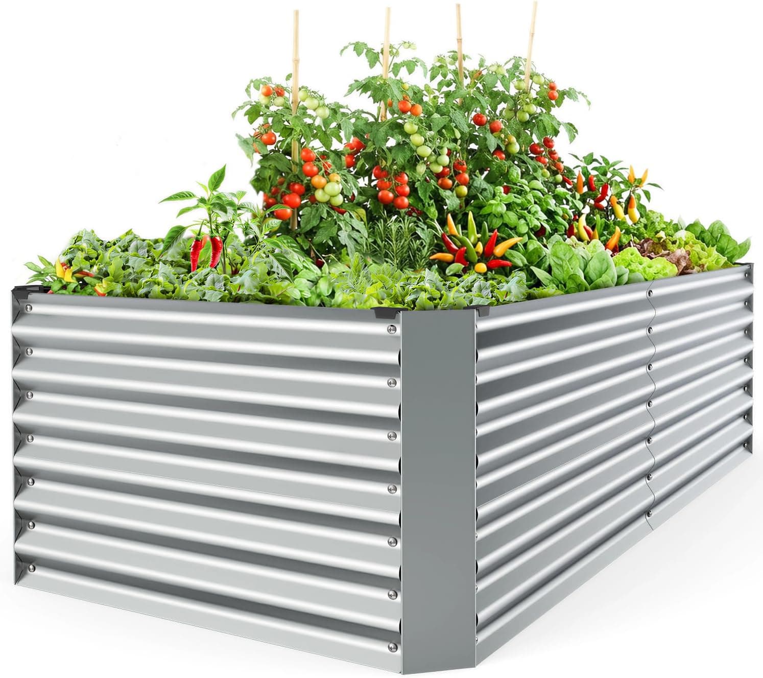 Ohuhu Hochbeet Metall Pflanzenbeet 180x90x60cm, Wetterfestes Stahlblech Hochbeete für Gemüse Erhöhte Extragroße, Gemüsebeet Pflanzkasten Frühbeet Gartenbeet Pflanzkübel Blumenkasten für Garten