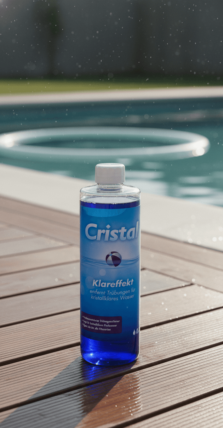 Cristal Klareffekt Trübungsentferner - Für alle Filterarten - Gegen trübes Poolwasser - Verbessert die Filtration - Einfache Anwendung - Für kristallklares Wasser in Pool & Whirlpool