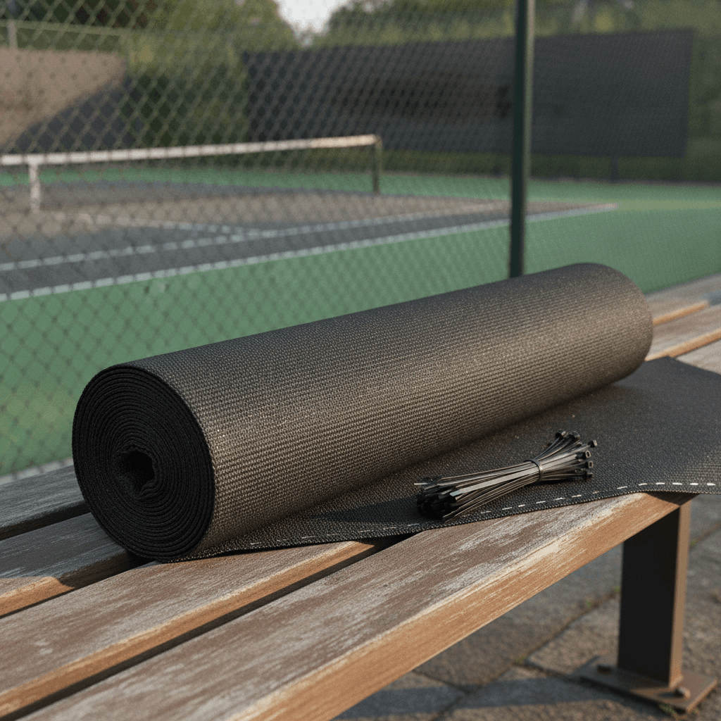 WOLTU Zaunblende Tennisblende 1,2x20m aus 180 g/m² HDPE, Schattiernetz Sichtschutz Windschutz Staubschutz Sonnenschutz Gewebe Netz mit Kabelbinder anthrazit