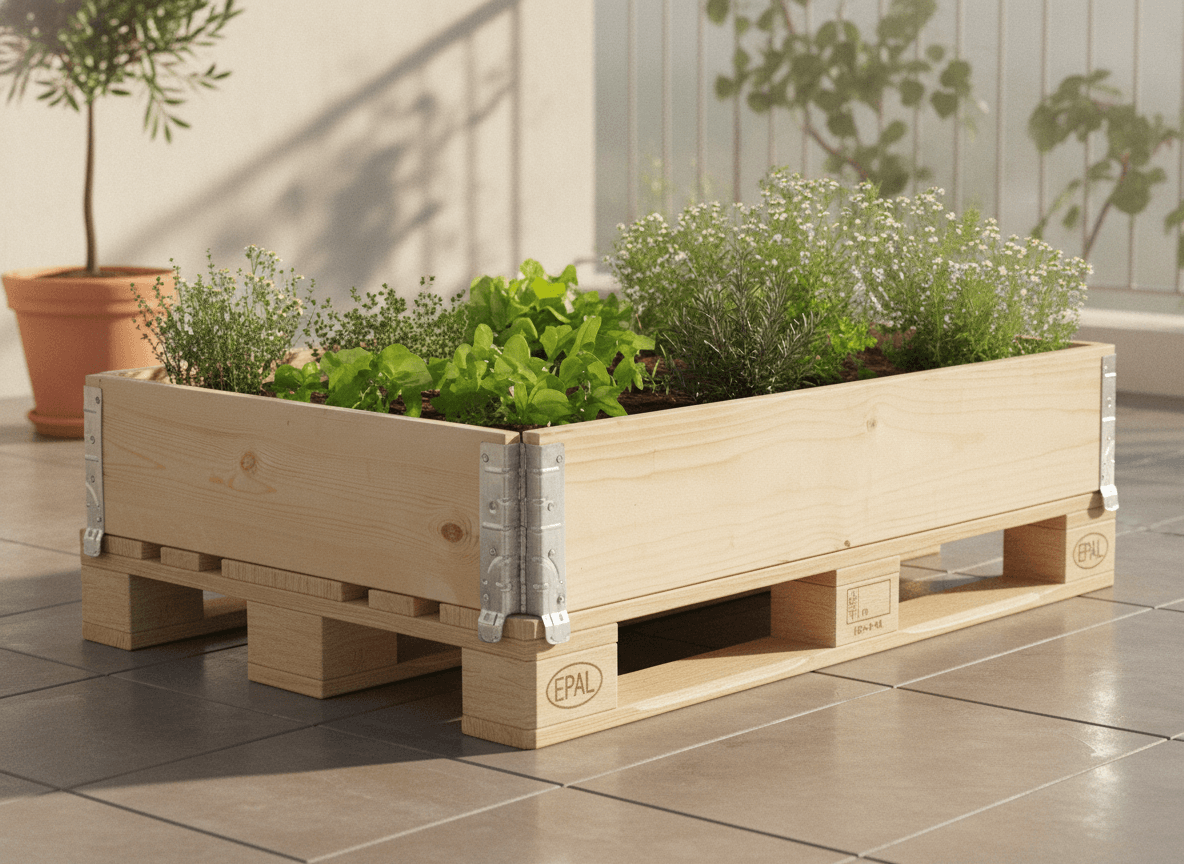 gardivo Hochbeet 120 x 80 x 20 cm - 3-teilig Palettenrahmen aus Holz, Beeteinfassung, Garten Hochbeete, Holzrahmen, Aufsatzrahmen auf Europalettefaltbar, stapelbar, steckbar