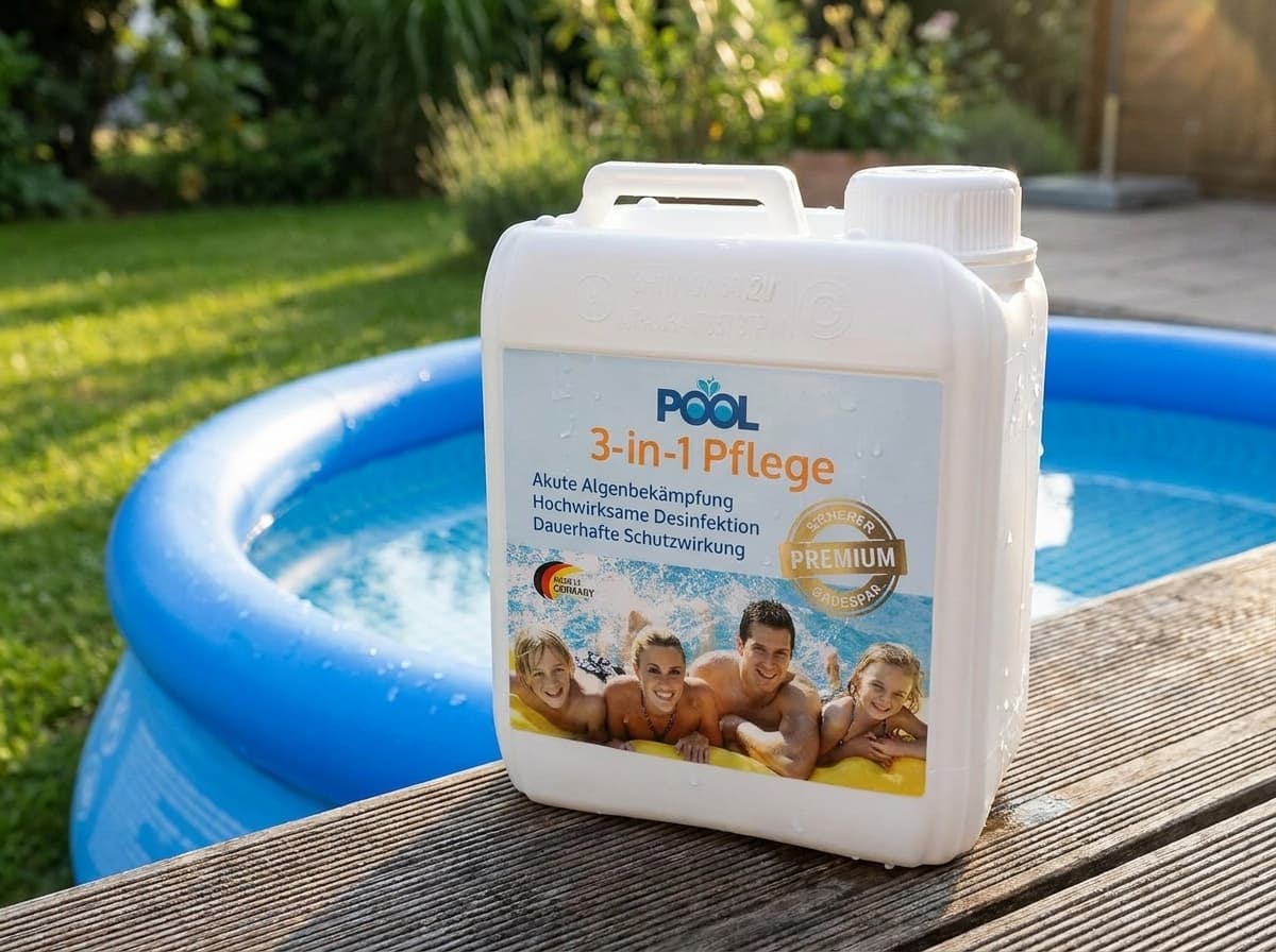 3-in-1 Poolreinigung Wasserpflege - Für bis zu 20.000 Liter Poolwasser - gegen Algen und Ablagerungen im Pool – Perfekte Desinfektion und Säuberung von Planschbecken Schwimmbad– für klares Wasser