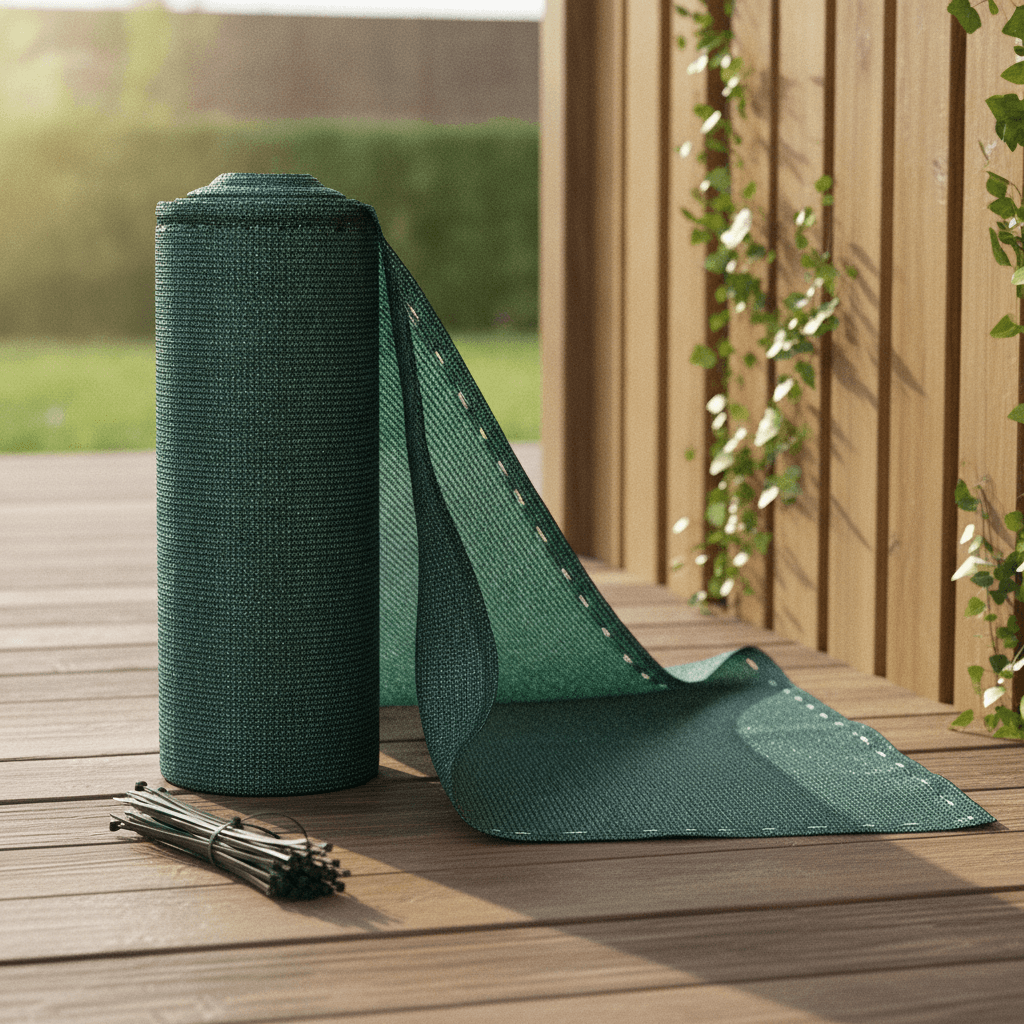 WOLTU Zaunblende 1x6m, 150 g/m² HDPE Tennisblende Schattiernetz Sichtschutz Windschutz Staubschutz Sonnenschutz Gewebe Netz mit Kabelbinder grün