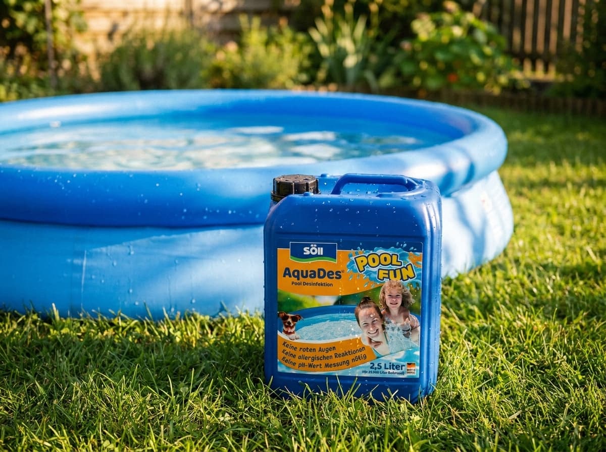 Söll 81456 AquaDes 2,5 l - Pool-Desinfektion, Poolreinigung, Wasserpflege gegen Bakterien und Keime, Desinfektionmittel für Pool Planschbecken Schwimmbecken Kinderpool