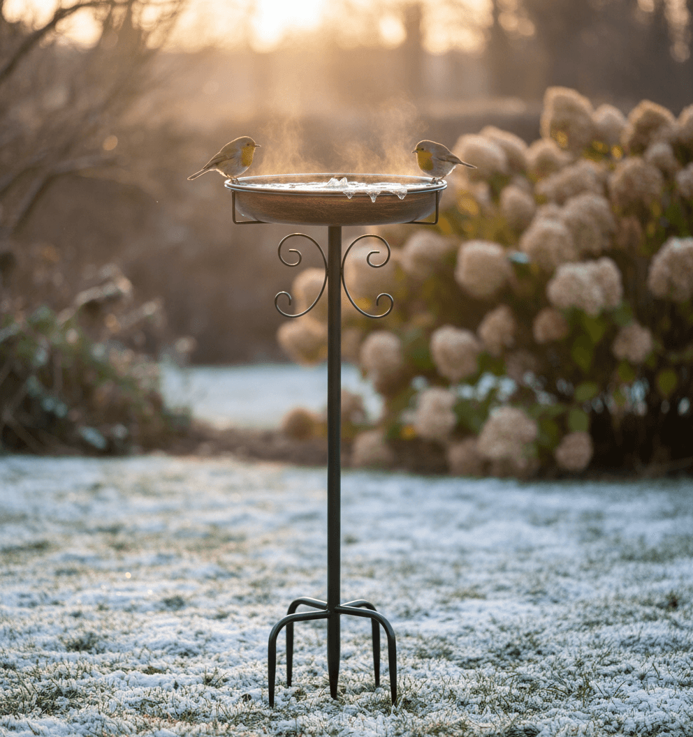 Vogeltränke Stehend,Vogelbad für Draußen Garten,35In Metall Vogelbecken Schüssel Wassertränke für Vögel, Antike Vogeltränke Winterfest Futter Wasserschale (Antike Bronze)