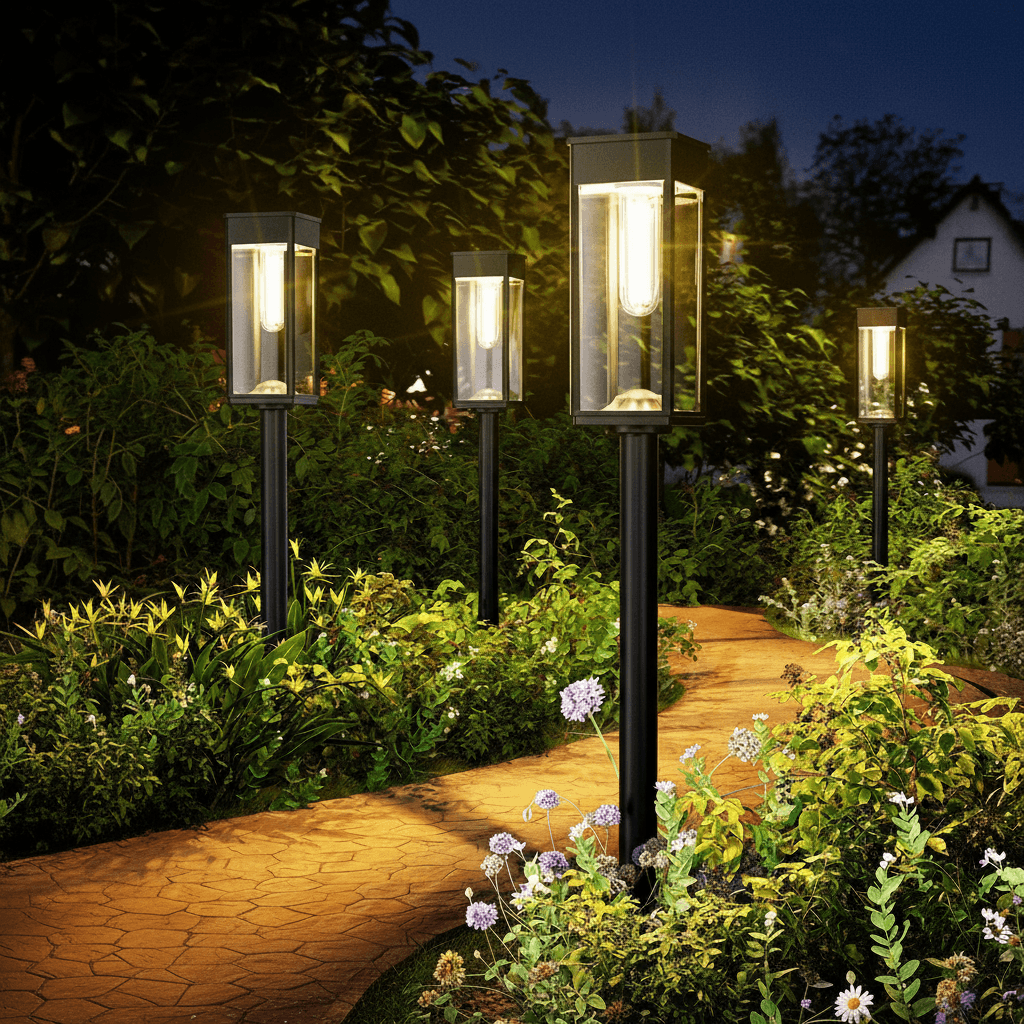 Solarlampen Außen Garten,Garten Solarleuchten Aussen 4 Stücke mit Längere Arbeitzeit, IP65 Wassserdicht Solar Gartenlampe, Extrem Helle Outdoor Solar Lights für Terrase Warmes Weiß